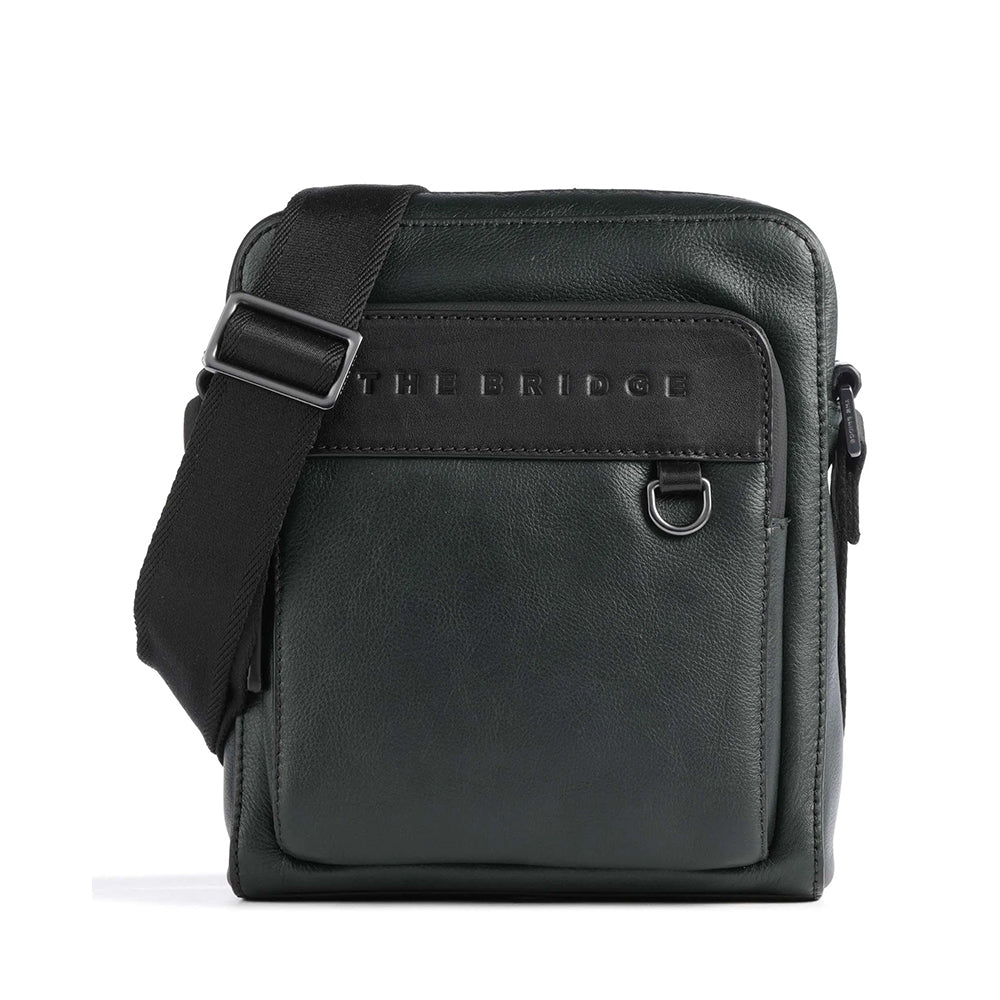 THE BRIDGE Große Herrentasche der Damiano-Linie aus grünem Leder