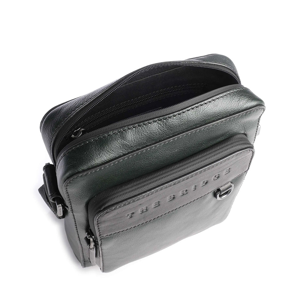 THE BRIDGE Große Herrentasche der Damiano-Linie aus grünem Leder