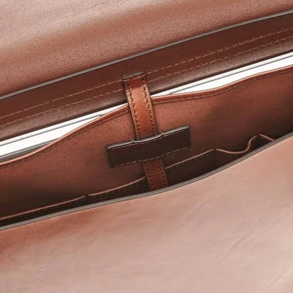 THE BRIDGE Herren Messenger Bag aus der Lorenzo Linie in braunem Leder