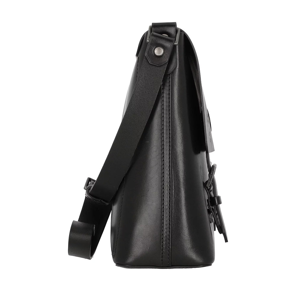 THE BRIDGE Herren Messenger Bag aus der Lorenzo Linie in schwarzem Leder