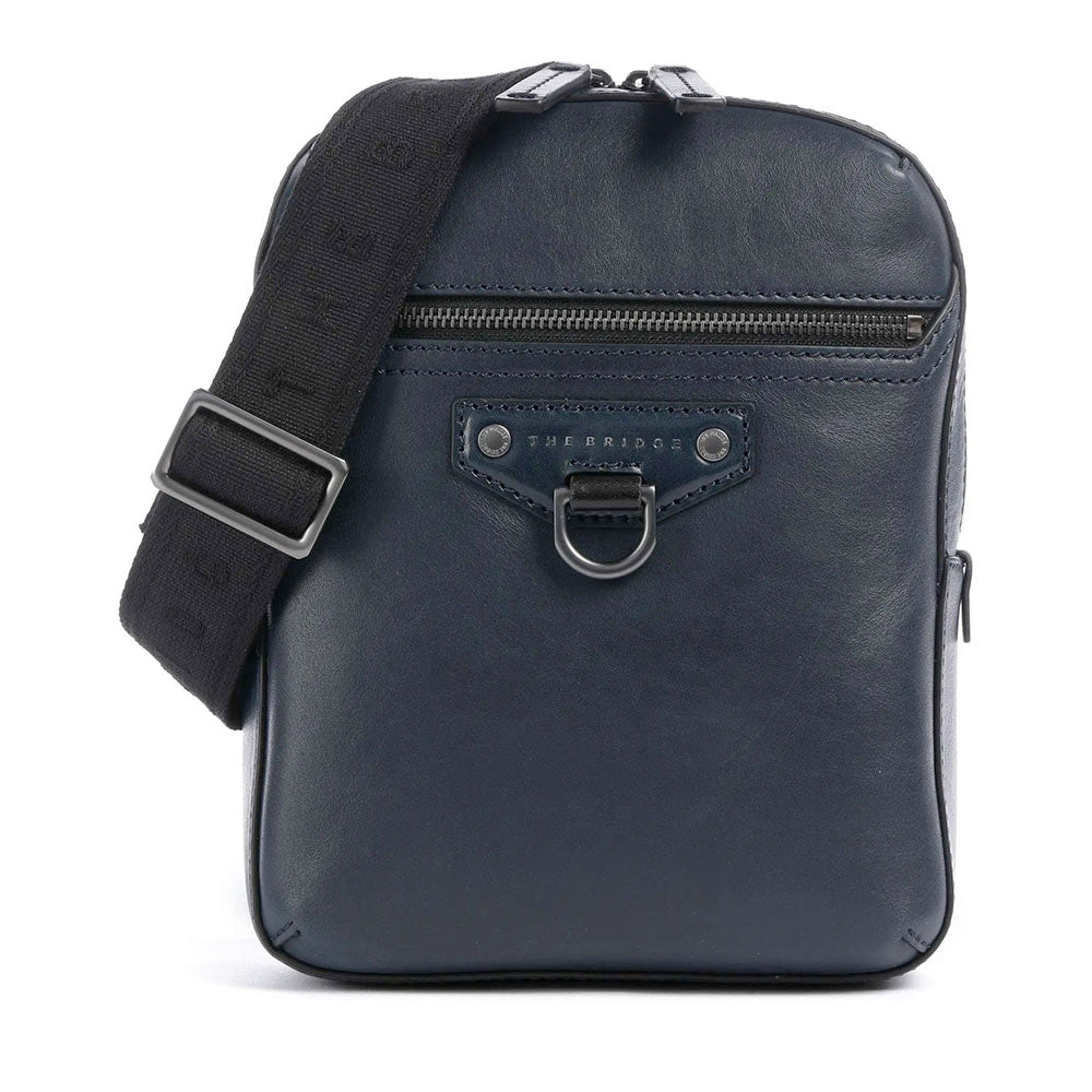 Borsello Uomo THE BRIDGE linea Iacopo in Pelle Blu Oltremare