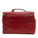 THE BRIDGE 13" Laptop-Aktentasche mit Schultergurt aus bordeauxrot genarbtem Leder der Capalbio-Linie