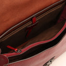 THE BRIDGE 13" Laptop-Aktentasche mit Schultergurt aus bordeauxrot genarbtem Leder der Capalbio-Linie