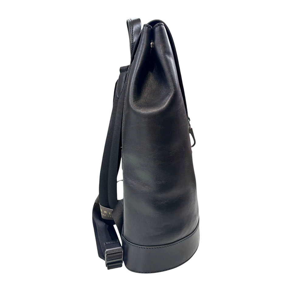 Zaino Uomo con Pattina THE BRIDGE linea Giacomo in Pelle Nera