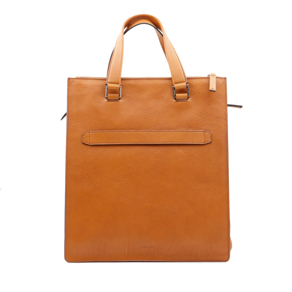 Cartella Uomo Verticale THE BRIDGE linea Leone in Pelle color Cognac