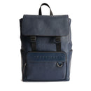 Herrenrucksack mit Klappe THE BRIDGE Damiano-Linie aus blauem Leder