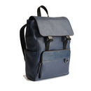 Herrenrucksack mit Klappe THE BRIDGE Damiano-Linie aus blauem Leder