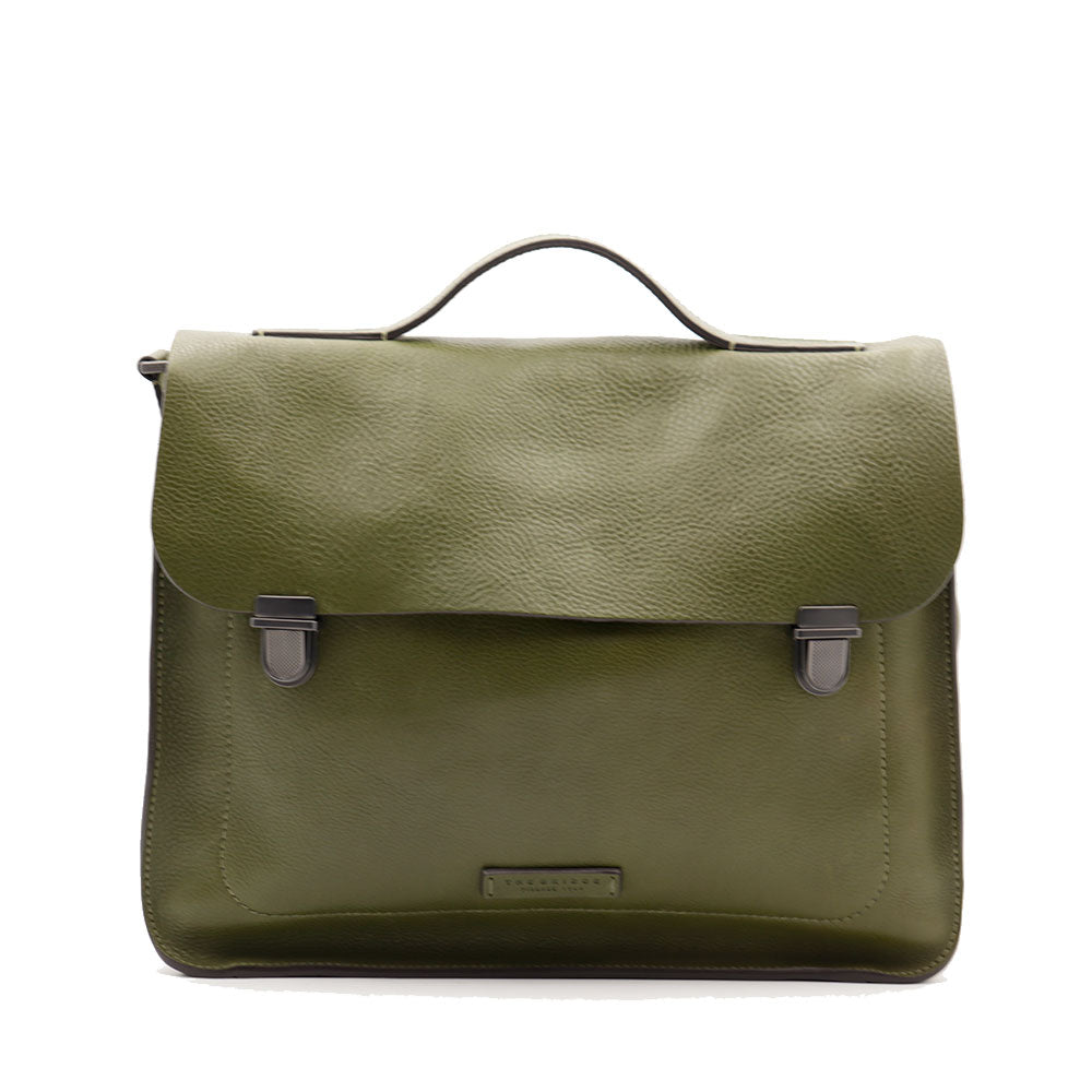 Cartella Uomo THE BRIDGE linea Ettore in Pelle Verde Cipresso