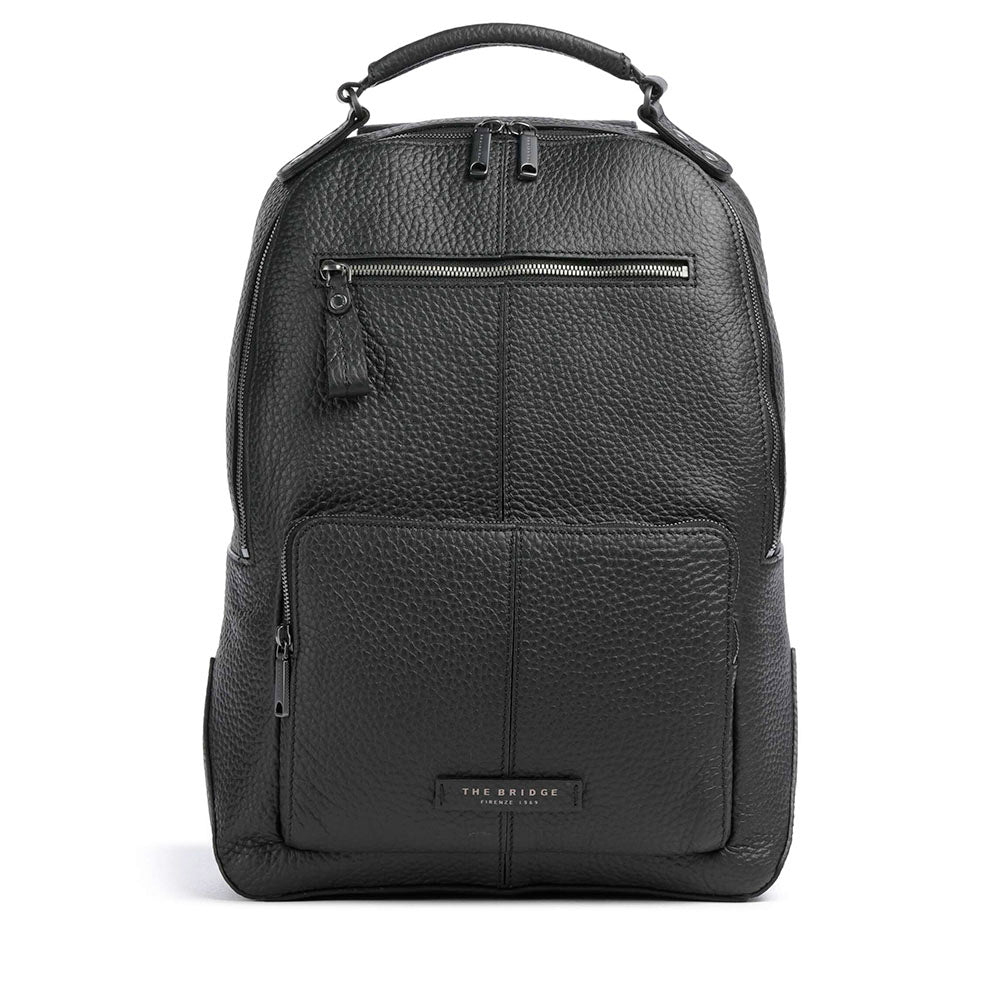 Zaino Uomo Porta PC 14" THE BRIDGE linea Manfredi in Pelle Nera