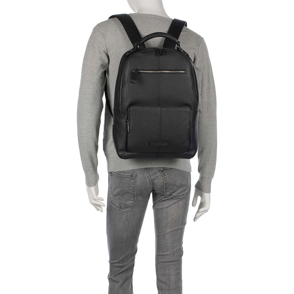 Zaino Uomo Porta PC 14" THE BRIDGE linea Manfredi in Pelle Nera