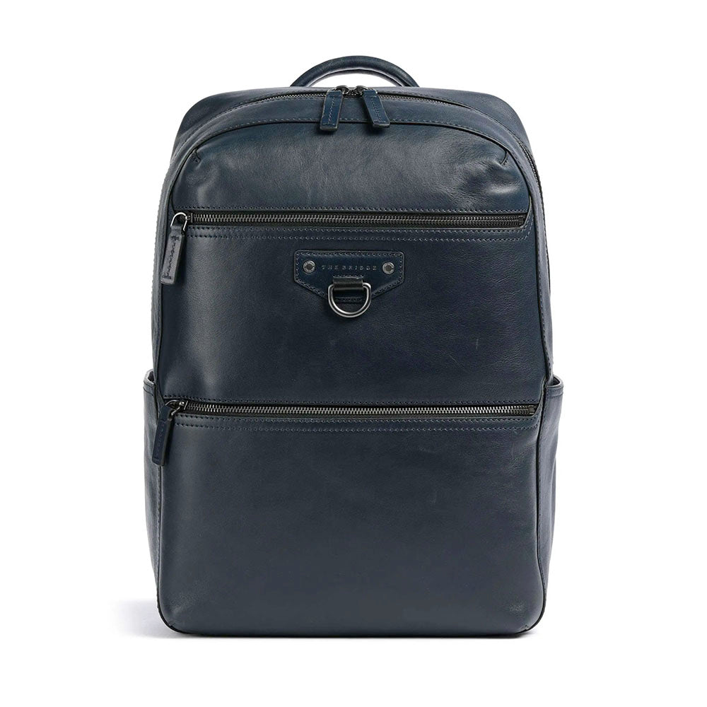 Zaino Uomo THE BRIDGE linea Iacopo in Pelle Blu Oltremare