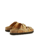 Damenschuhe 1A Classe Alviero Martini Doppelband-Hausschuhe mit Geo Classic-Aufdruck 0813