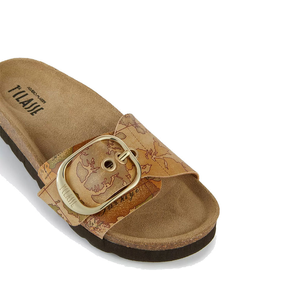 Damenschuhe 1A Classe Alviero Martini Geo Classic bedruckte Bandeau-Hausschuhe 0814
