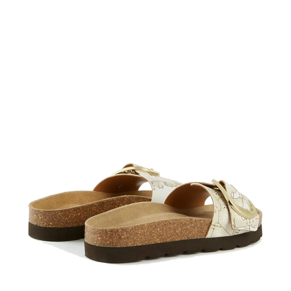 Damenschuhe 1A Classe Alviero Martini Bandeau-Hausschuhe mit Geo-Print Beige 0814