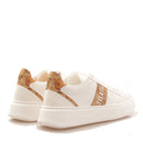 Damen-Sneaker 1A Classe Alviero Martini Geo Atlantis-Linie aus weißem gummiertem Stoff 0889