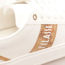 Damen-Sneaker 1A Classe Alviero Martini Geo Atlantis-Linie aus weißem gummiertem Stoff 0889
