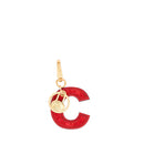 Schlüsselanhänger Buchstabe C THE BRIDGE Duccio Linie in Beerenleder