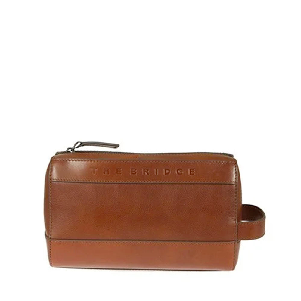 Necessaire Uomo THE BRIDGE linea Giacomo in Pelle Marrone