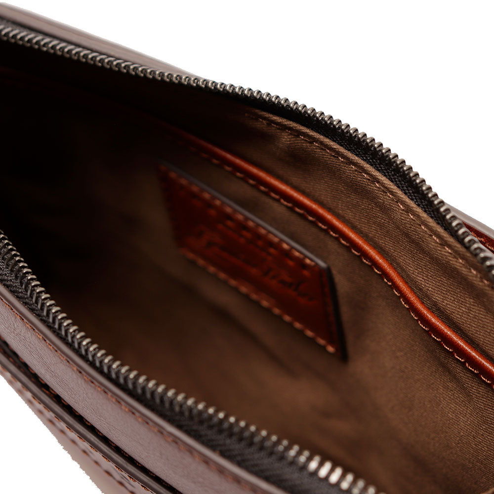 THE BRIDGE Medium Herren-Clutch aus der Giacomo-Linie in braunem Leder