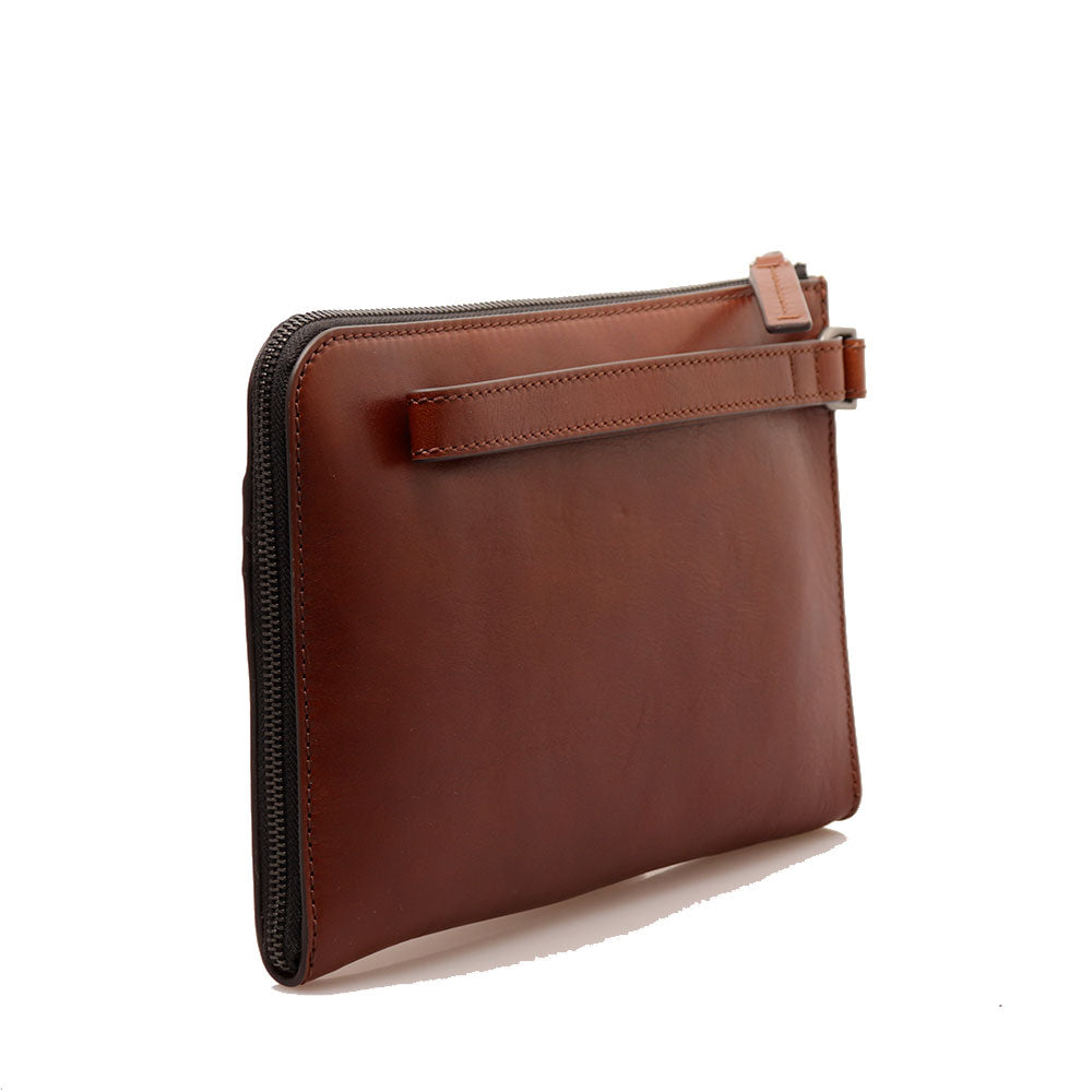 THE BRIDGE Medium Herren-Clutch aus der Giacomo-Linie in braunem Leder