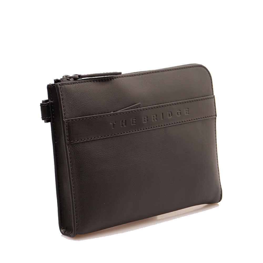 Pochette Uomo Media THE BRIDGE linea Giacomo in Pelle Nera