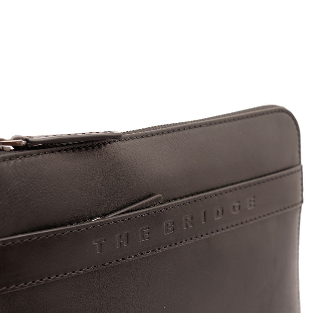 Pochette Uomo Media THE BRIDGE linea Giacomo in Pelle Nera