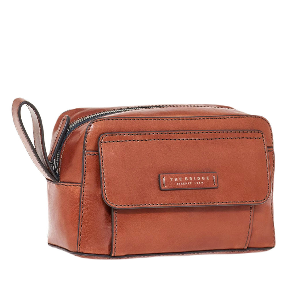 Necessaire Uomo THE BRIDGE linea Alberto in Pelle Marrone