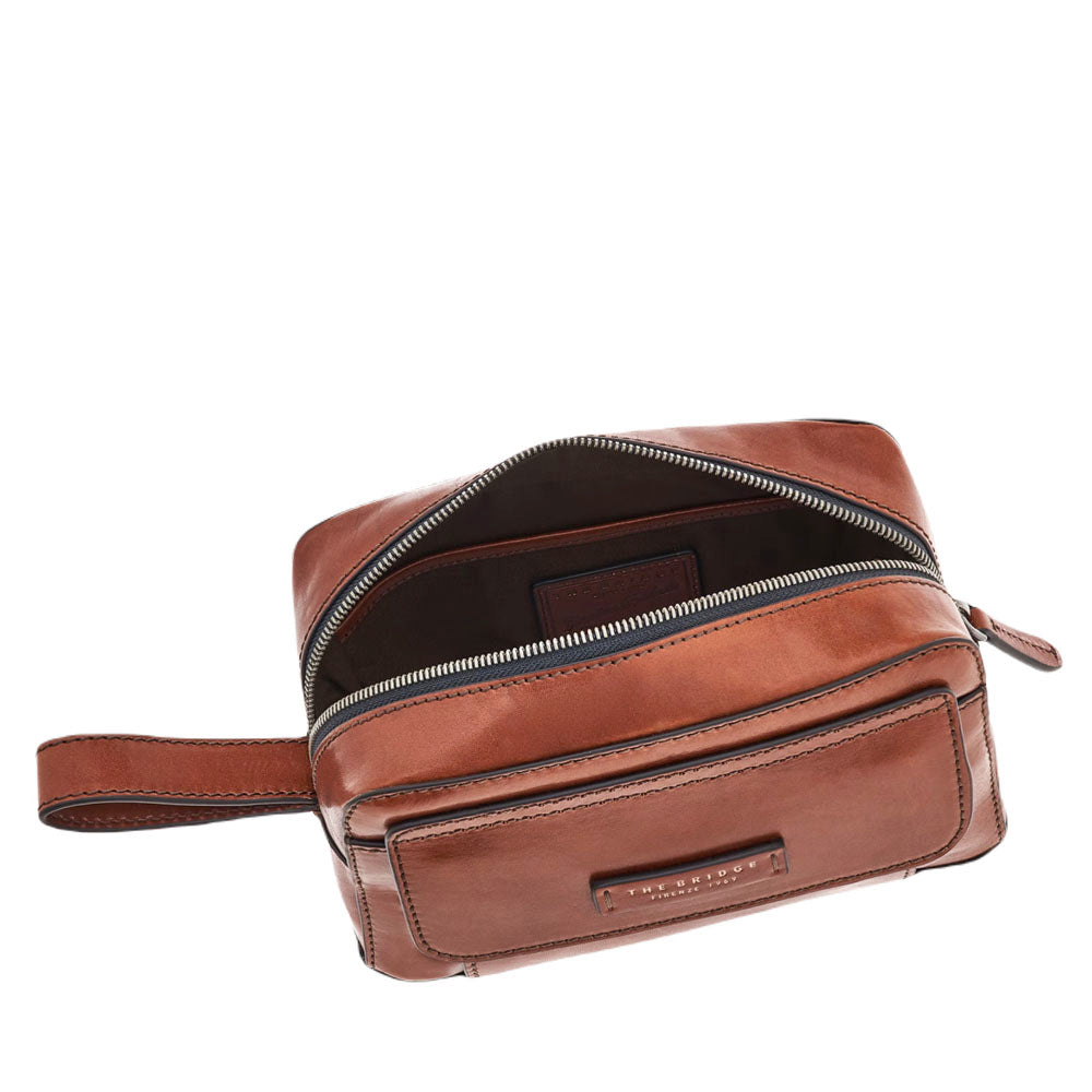 Necessaire Uomo THE BRIDGE linea Alberto in Pelle Marrone