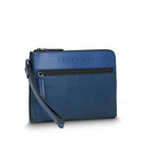 THE BRIDGE Herren-Clutch-Tasche der Damiano-Linie aus blauem Leder