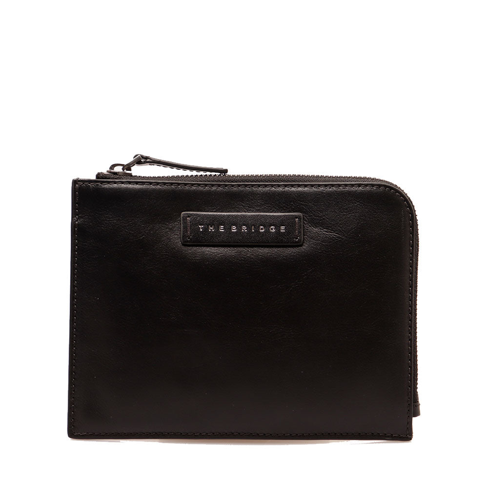 Pochette Unisex Small THE BRIDGE linea Filippo in Pelle Nera