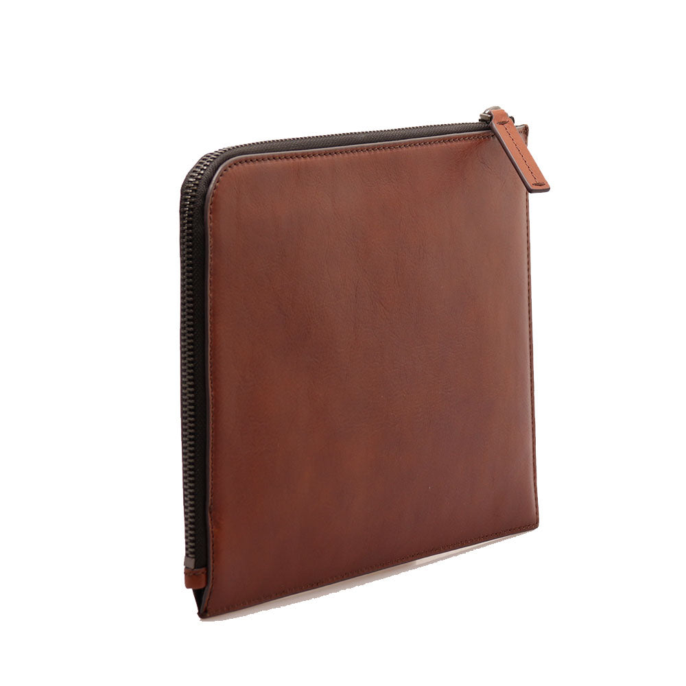 Pochette Unisex THE BRIDGE linea Filippo in Pelle Marrone