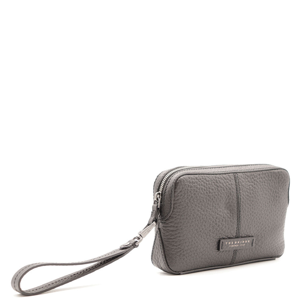 Pouch Uomo THE BRIDGE linea Manfredi in Pelle Nera