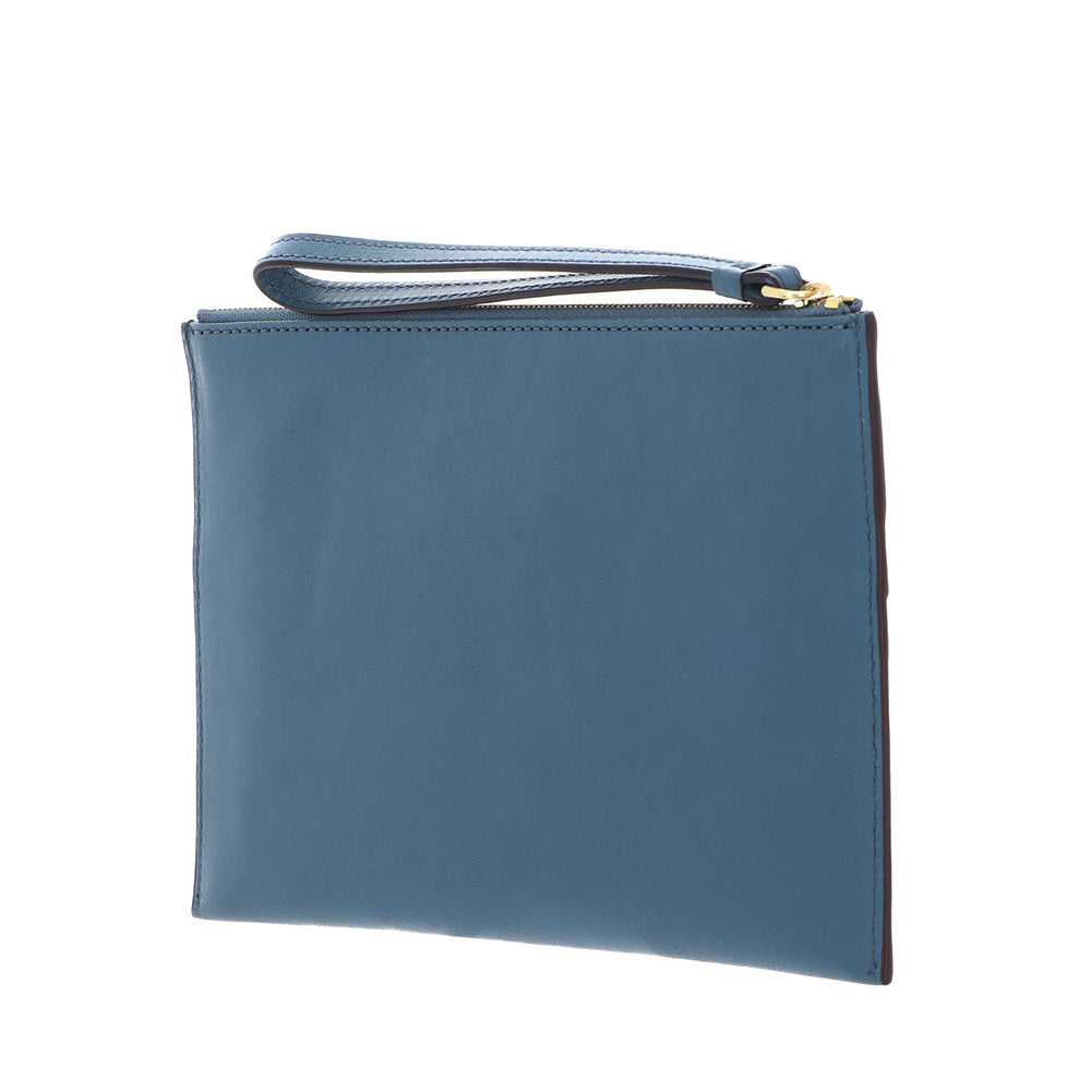 Pochette Donna Grande con Polsiera THE BRIDGE linea Lucrezia in Pelle color Sky