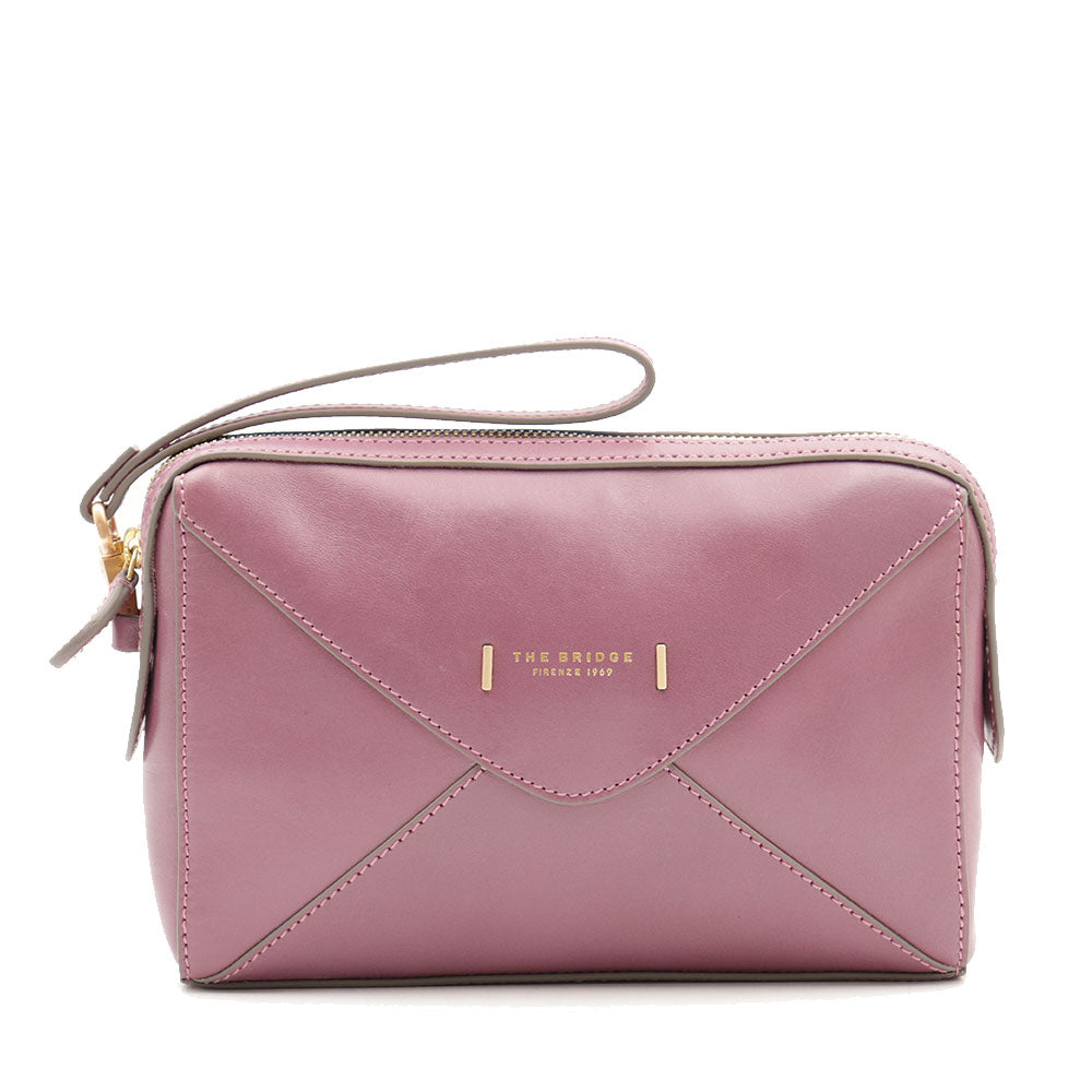 Pochette Donna THE BRIDGE linea Frida in Pelle color Orchidea