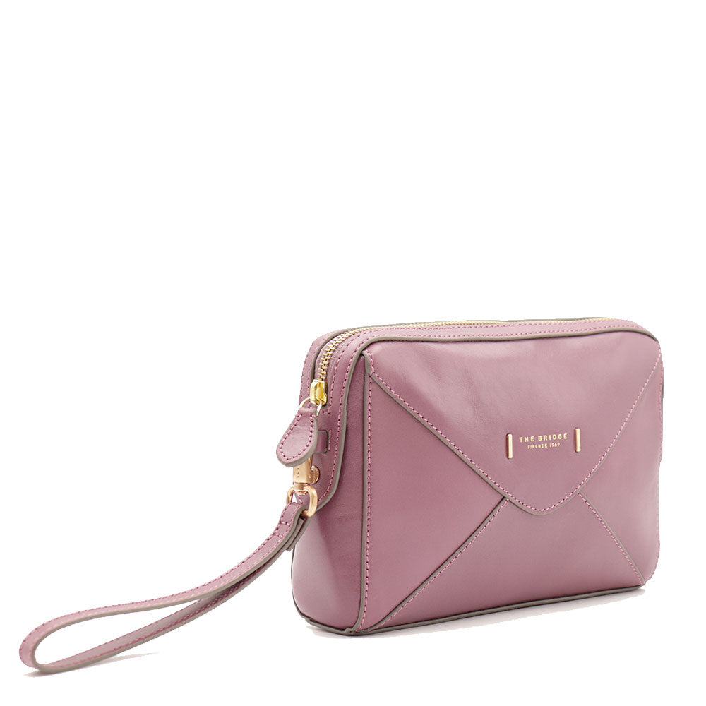 Pochette Donna THE BRIDGE linea Frida in Pelle color Orchidea