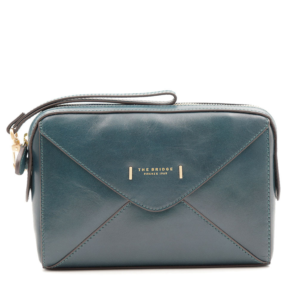 Pochette Donna THE BRIDGE linea Frida in Pelle color Pavone