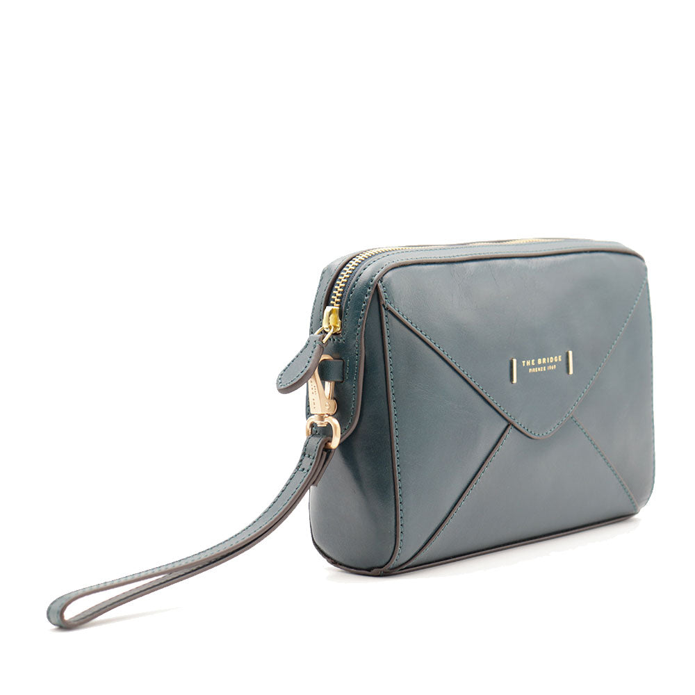 Pochette Donna THE BRIDGE linea Frida in Pelle color Pavone