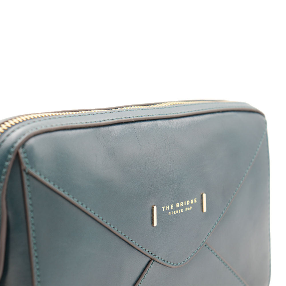 Pochette Donna THE BRIDGE linea Frida in Pelle color Pavone