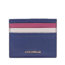 Portacarte Donna COCCINELLE in Pelle Royal Blue - Rosewood - Lambskin White Linea Metallic Tricolor