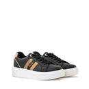 Sneakers Donna 1A Classe Alviero Martini in Eco Nappa NerA con Logo e Bande Geo Classic 1005