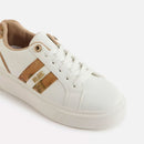 Sneakers Donna 1A Classe Alviero Martini in Eco Nappa Bianca con Logo e Bande Geo Classic 1005