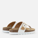 1A Classe Alviero Martini Geo Mirage Linie
Flip-Flops aus weißem gummiertem Stoff 1201