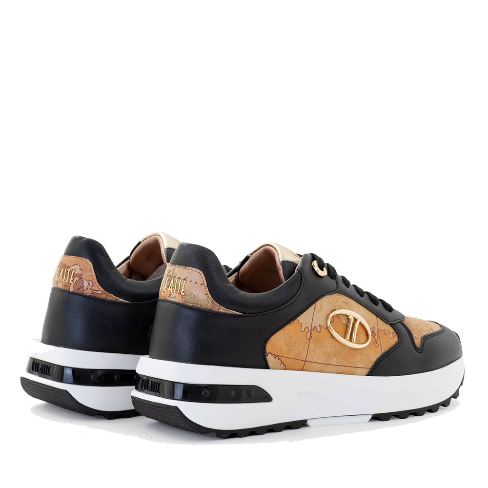 Sneakers Running 1A Classe Alviero Martini linea Geo Road Tibet in Eco Nappa Nera 1205