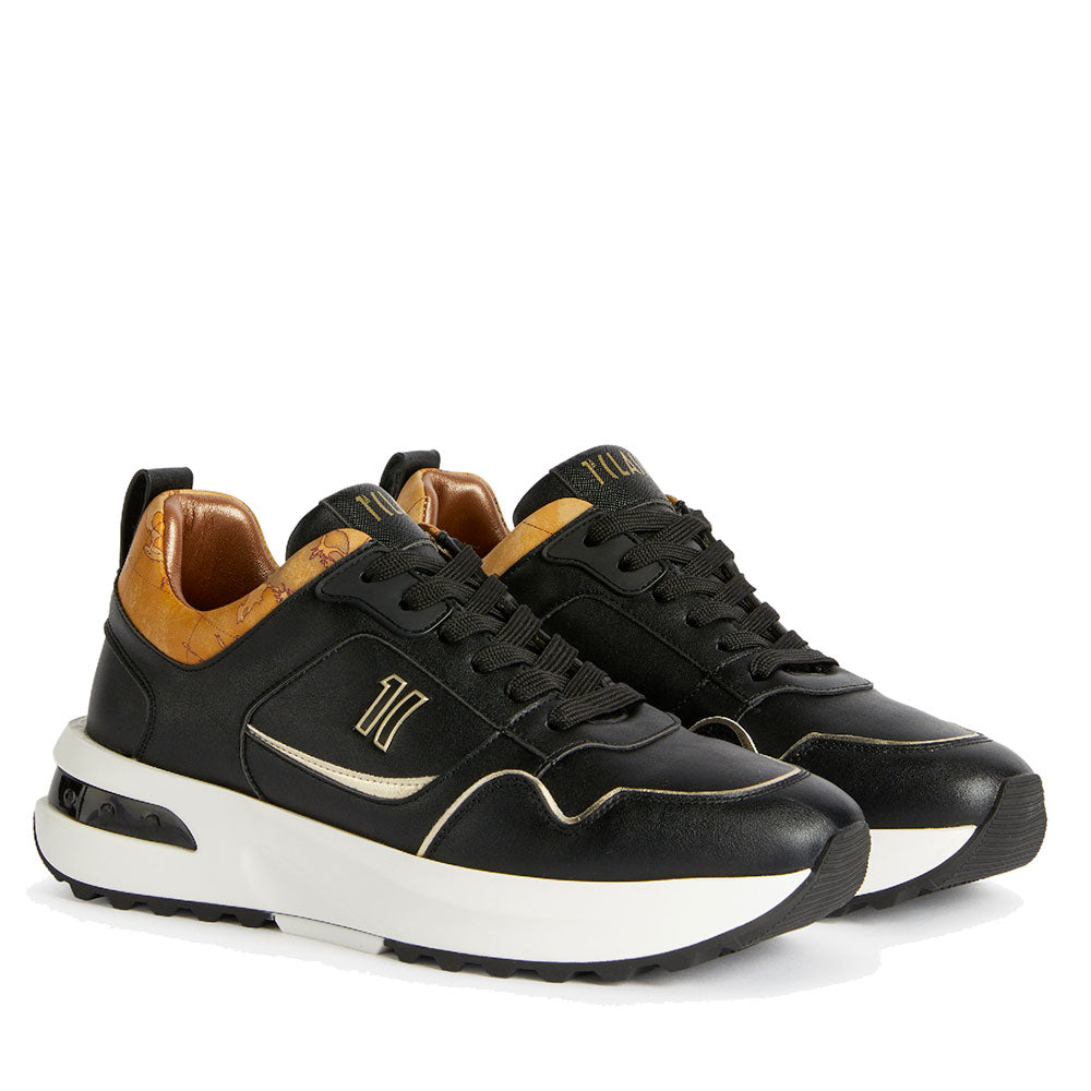 Sneakers Running 1A Classe Alviero Martini linea Geo Road Imperia By Night in Eco Nappa Nera 1206