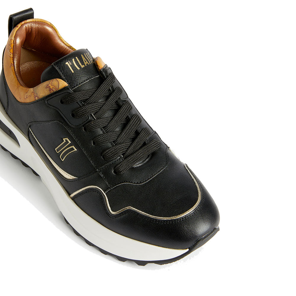 Sneakers Running 1A Classe Alviero Martini linea Geo Road Imperia By Night in Eco Nappa Nera 1206