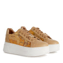 Sneakers Platform 1A Classe Alviero Martini linea Geo Elevate in Eco Nappa Beige e Inserti Geo Classic 1207