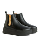Stivaletti Donna con Zeppa 1A Classe Alviero Martini linea Geo Elevate in Eco Nappa Nera 1211