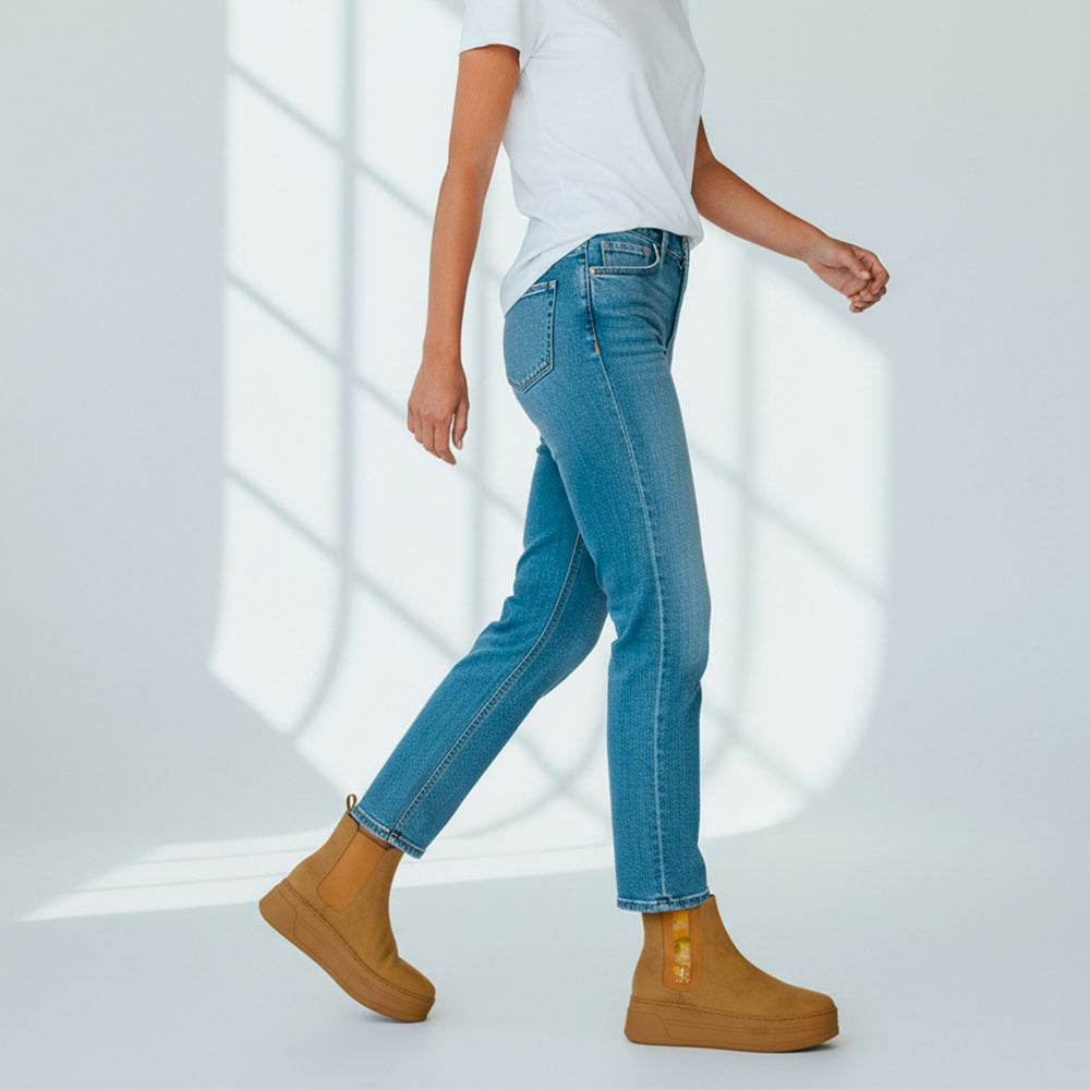 Stivaletti Donna con Zeppa 1A Classe Alviero Martini linea Geo Elevate in Nabuk Beige 1211