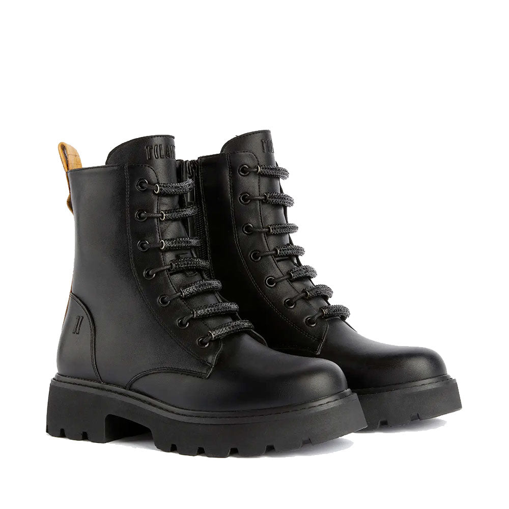 Anfibi Donna 1A Classe Alviero Martini in Eco Nappa Nera con Lacci con Strass 1235