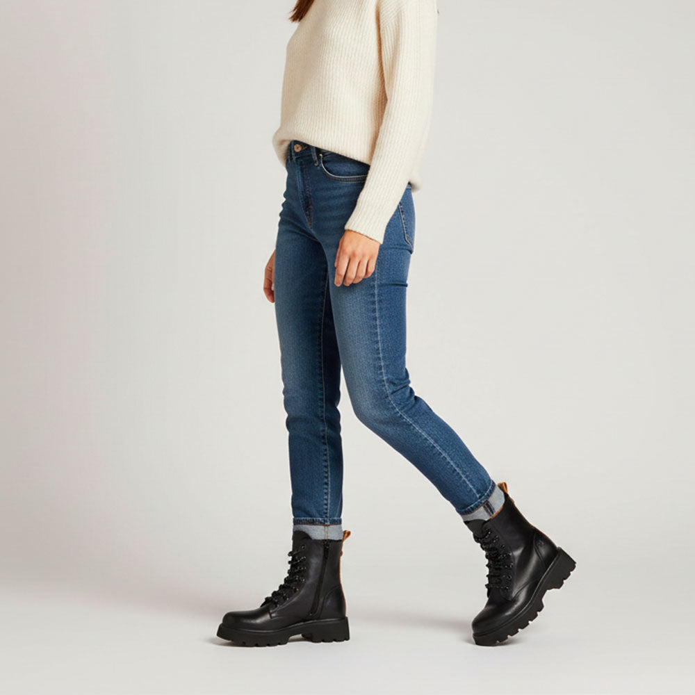 Anfibi Donna 1A Classe Alviero Martini in Eco Nappa Nera con Lacci con Strass 1235